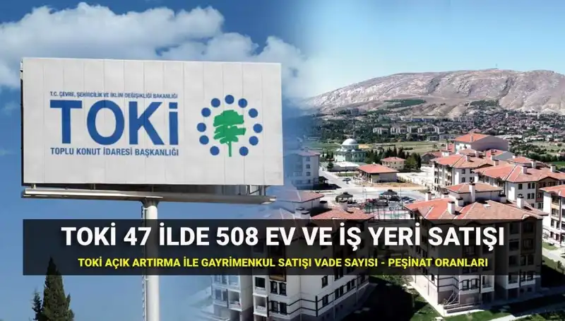 TOKİ 508 Konut ve İş Yeri Satışı: Açık Artırma Detayları ve Peşinat Oranları