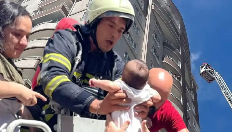 Kayseri'de 14 Katlı Binada Çıkan Yangın Panik Yarattı